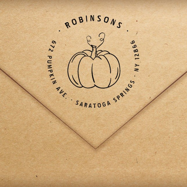 Rustic Pumpkin Halloween Fall Return Address Gummistempel (Von Creator hochgeladen)