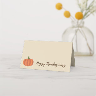 Rustic Pumpkin Happy Thanksgiving Platzkarte