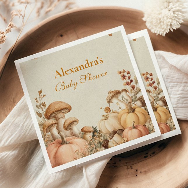 Rustic Pumpkin Mushroom Baby Dusche Serviette (Von Creator hochgeladen)