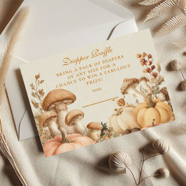 Rustic Pumpkin Mushroom Diapper Raffle Begleitkarte