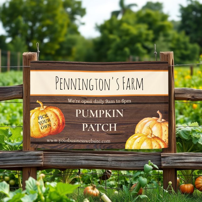Rustic Pumpkin Patch Farm Business Banner (Von Creator hochgeladen)