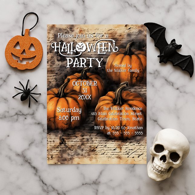 Rustic Pumpkin Patch Halloween-Party Einladung (Von Creator hochgeladen)