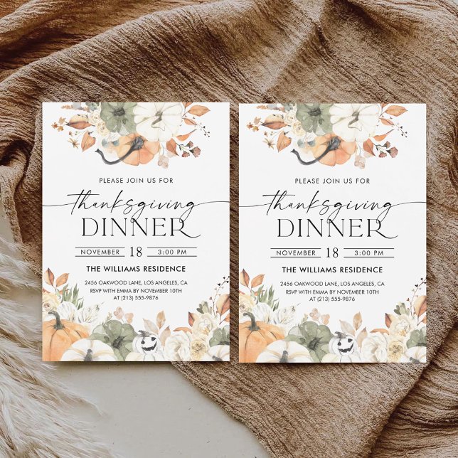 Rustic Pumpkin Thanksgiving Dinner Invitation Save The Date (Von Creator hochgeladen)