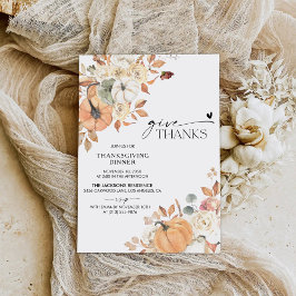Rustic Pumpkin Thanksgiving Dinner Invitation Save The Date