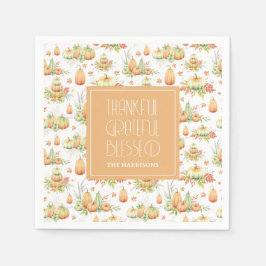 Rustic Pumpkin Verlasse dankbare dankbare, dankbar Serviette