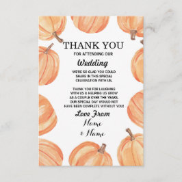 Rustic Pumpkin Wedding danke You Card Verlobung Einladung