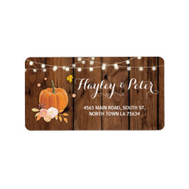 Rustic Pumpkin Wood Address Light Labels Stickers Adressaufkleber