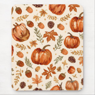 Rustic Pumpkins & Acorns Cozy Mouse Pad Mousepad