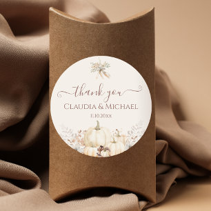 Rustic Pumpkins Elegante Hochzeit im Herbst Vielen Runder Aufkleber