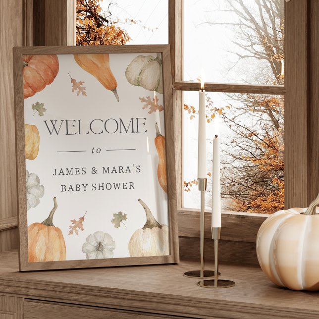 Rustic Pumpkins Fall Baby Dusche Begrüßungszeichen Poster (Von Creator hochgeladen)
