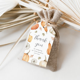 Rustic Pumpkins Fall Baby Dusche Vielen Dank für I Geschenkanhänger