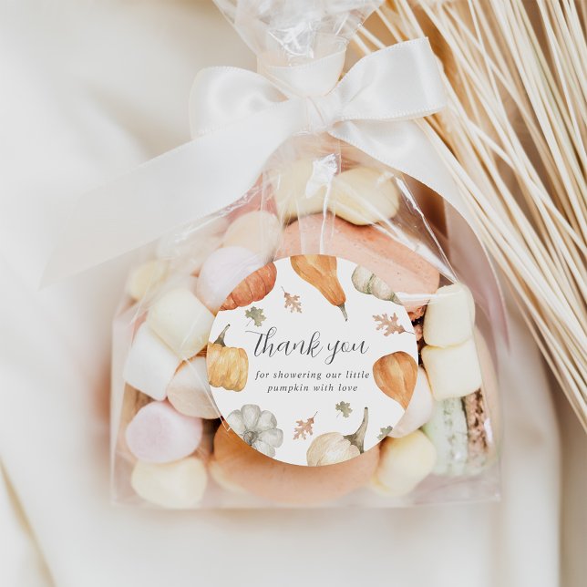 Rustic Pumpkins Fall Baby Dusche Vielen Dank für I Runder Aufkleber (Von Creator hochgeladen)