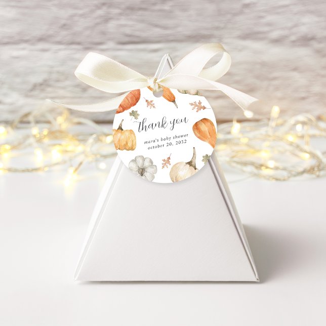 Rustic Pumpkins Fall Baby Dusche Vielen Dank Geschenkanhänger (Von Creator hochgeladen)