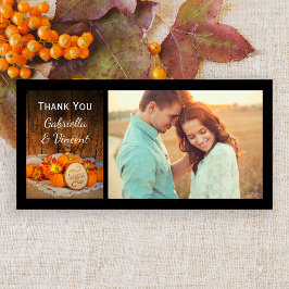 Rustic Pumpkins Hochzeit im Herbst Danke Foto Card