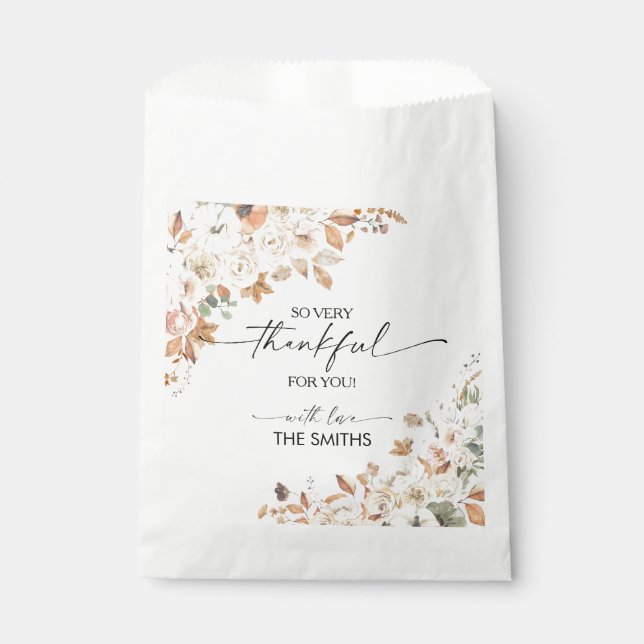 Rustic Pumpkins Thanksgiving Dinner Favor Bags Geschenktütchen (Vorderseite)