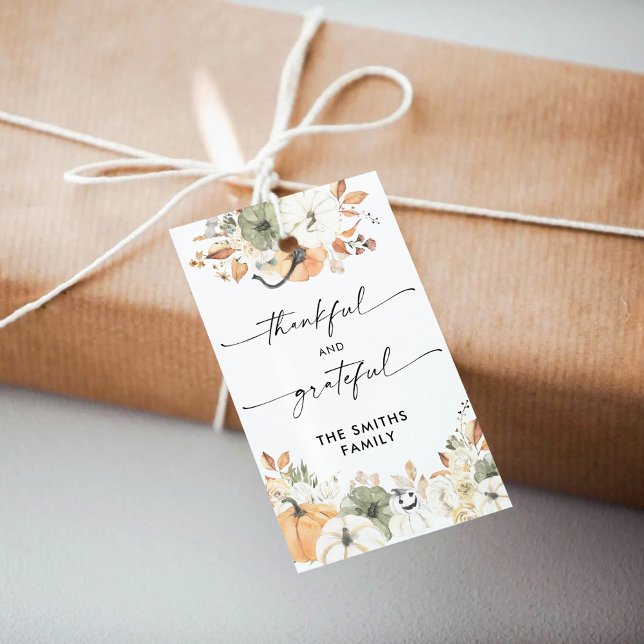 Rustic Pumpkins Thanksgiving Dinner Gift Tag Geschenkanhänger (Von Creator hochgeladen)