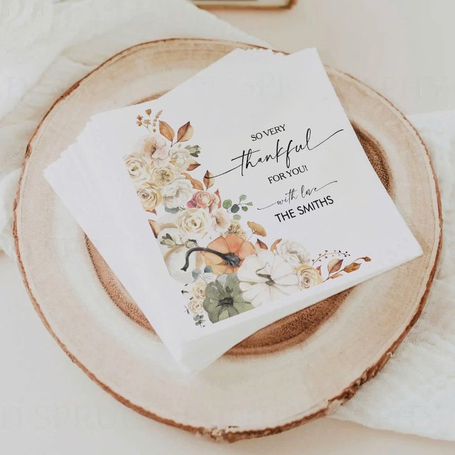 Rustic Pumpkins Thanksgiving Dinner Paper Napkin Serviette (Von Creator hochgeladen)