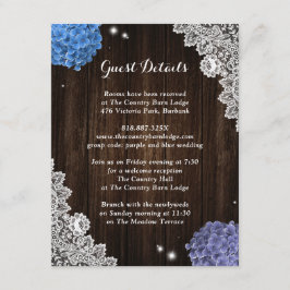 Rustic Purple and Blue Floral Enclosure Card Begleitkarte
