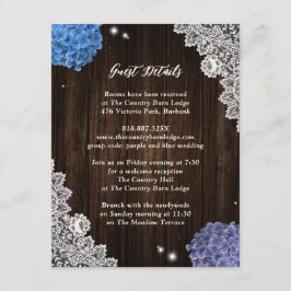 Rustic Purple and Blue Floral Enclosure Card Begleitkarte