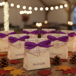 Rustic purple checkered favor boxes geschenkschachtel