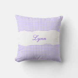 Rustic Purple Gingham Personalized Name Kissen