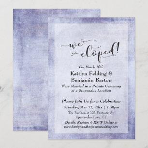 Rustic Purple Wir Sind Durchgebrannt Typografie, E Einladung