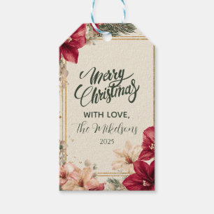 Rustic Red Amaryllis Christmas Geschenkanhänger