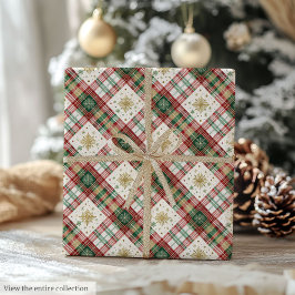 Rustic red and green watercolor greenery gift wrap geschenkpapier