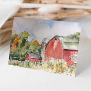 Rustic Red Barone Country Watercolor Vielen Dank Dankeskarte