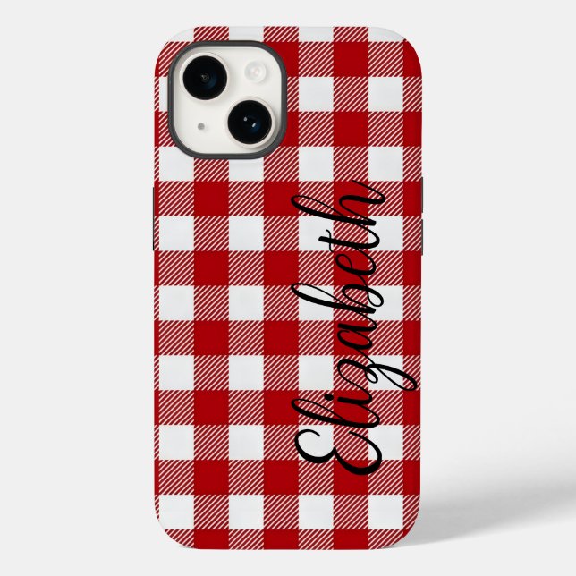 Rustic Red Black Büffel Karo - kann roten Fall bea Case-Mate iPhone Hülle (Rückseite)