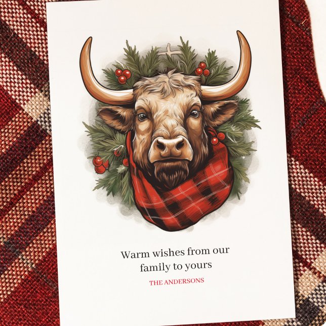Rustic Red Buffalo Plaid Farmhouse Feiertagspostkarte (Von Creator hochgeladen)