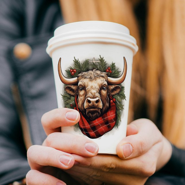 Rustic Red Buffalo Plaid Farmhouse Pappbecher (Von Creator hochgeladen)