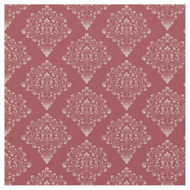 Rustic Red Damask Stoff (Nahaufnahme)