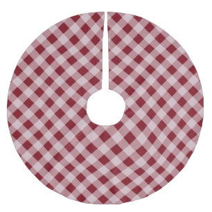 Rustic Red Gingham Country Christmas Tree Skirt Polyester Weihnachtsbaumdecke