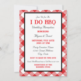 Rustic Red Gingham I Do GRILLEN Wedeption Empfang Einladung