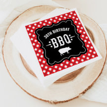Rustic Red Gingham Kariert 30. Geburtstag GRILLEN