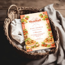 Rustic Red Gingham Little Meatball Baby Shower