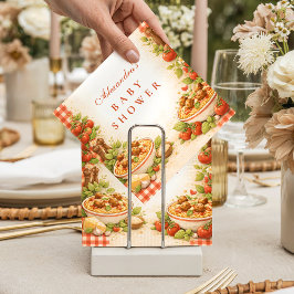 Rustic Red Gingham Little Meatball Baby Shower Serviette