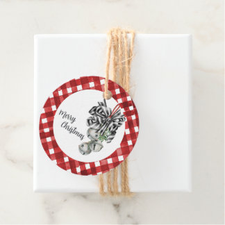 Rustic Red Gingham Noël Geschenkanhänger