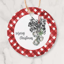 Rustic Red Gingham Noël Geschenkanhänger