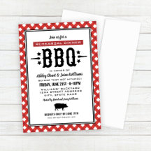 Rustic Red Gingham Wedding Probe Dinner GRILLEN