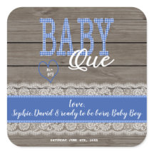 Rustic Red Gingham Wood Boy Baby ShowGRILLEN