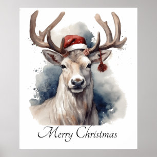 Rustic Reindeer Weihnachten, individuell Poster