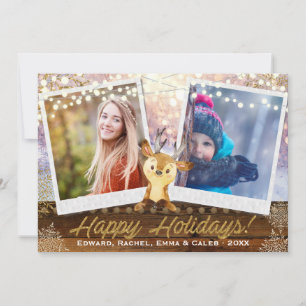 Rustic Rentier 2 Foto Weihnachtskollektion Feiertagskarte