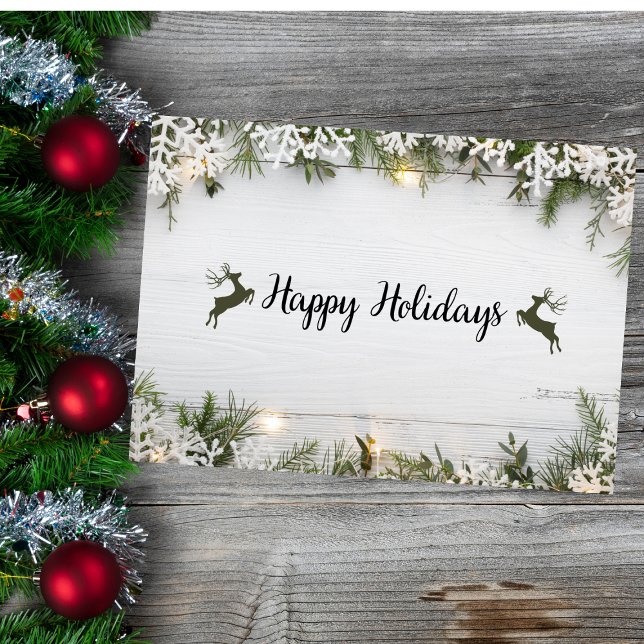 Rustic Rentier Weihnachtskarte Feiertagskarte (Von Creator hochgeladen)