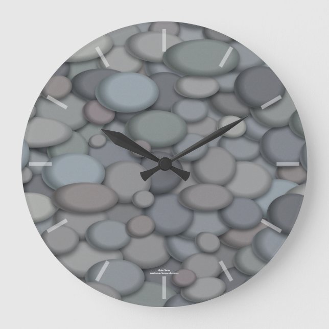 Rustic River Rock Clock Große Wanduhr (Vorderseite)