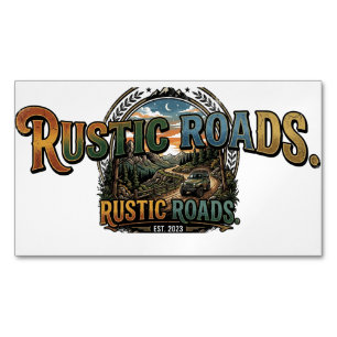 Rustic Roads Vintage-Abenteuer-T-Shirt Magnetische Visitenkarte
