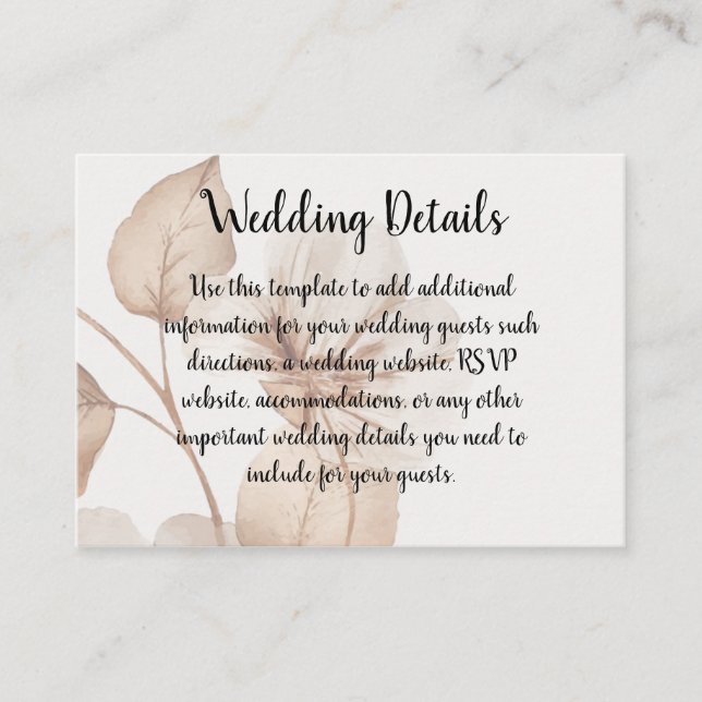 Rustic Romance Wedding Enclosure Cards Begleitkarte (Vorderseite)