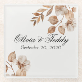 Rustic Romance Wedding Glass Coasters Glasuntersetzer