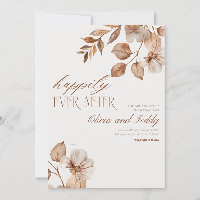 Rustic Romance Wedding Invitations v2 Einladung (Vorderseite)